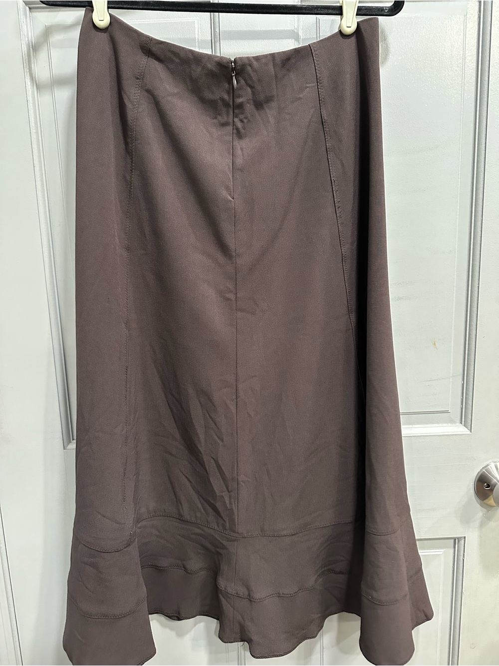 Larry Levine Chocolate Brown A-Line Midi Skirt